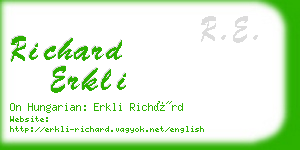 richard erkli business card